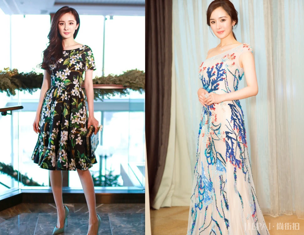 杨幂穿鱼鳞裙美成了美人鱼，优雅极了