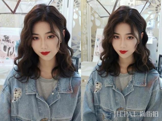 2019年适合脸大的女生的“筷子烫”发型！