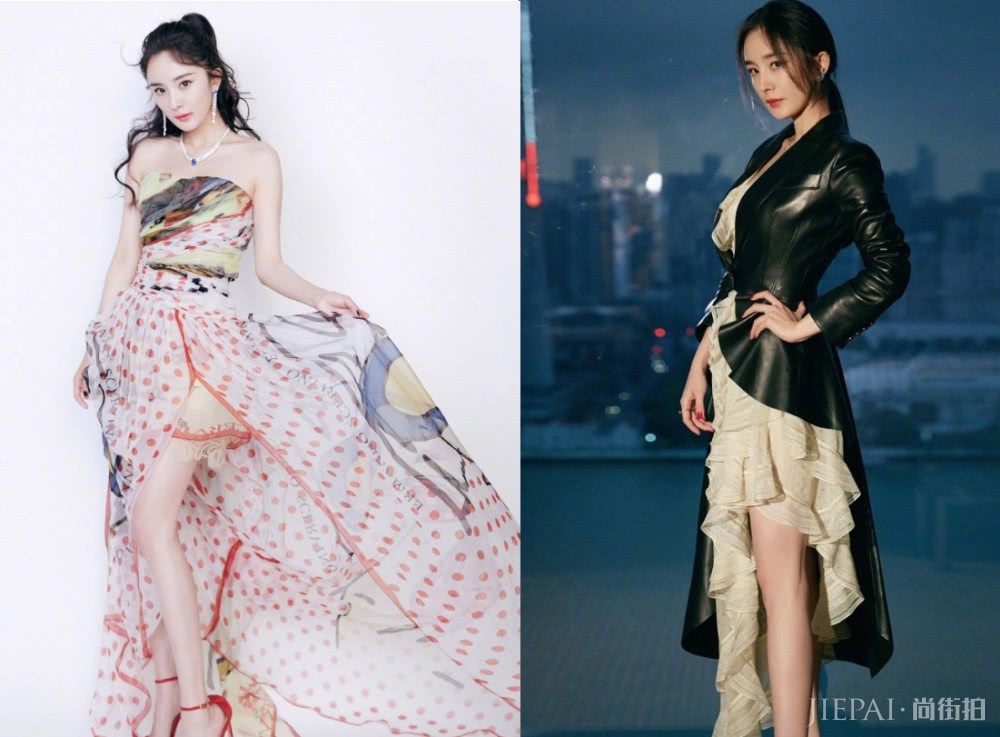 杨幂穿鱼鳞裙美成了美人鱼，优雅极了