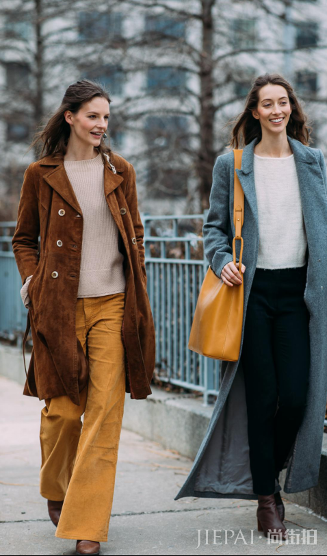 中长款的大衣搭配什么裤子好?深浅统一修饰窈窕好身材