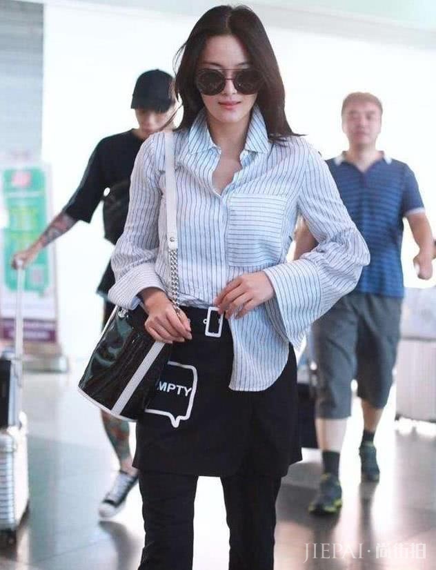 张馨予穿衣风格变了，短发清新帅气