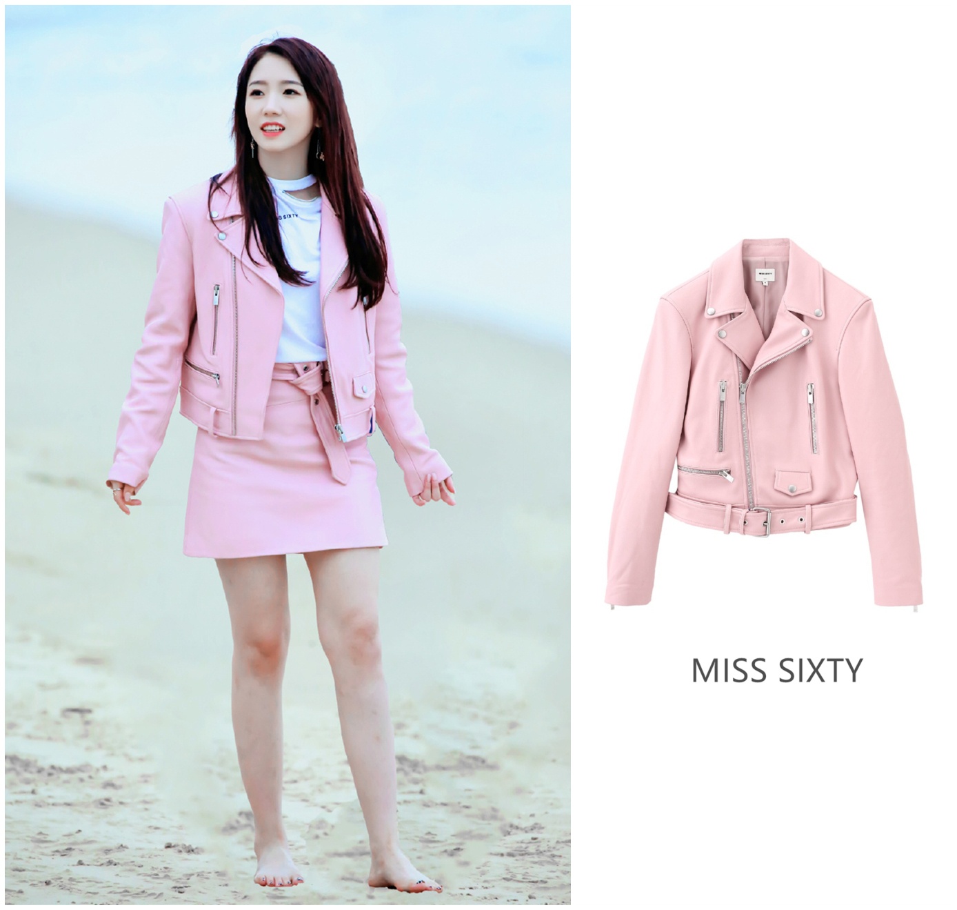 孟美岐一身粉嫩短裙甜如初恋，光脚出镜可爱爆棚