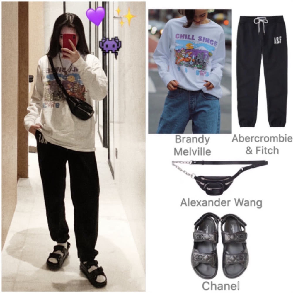 欧阳娜娜素颜出境晒私服毫不胆怯，怎么穿都好看