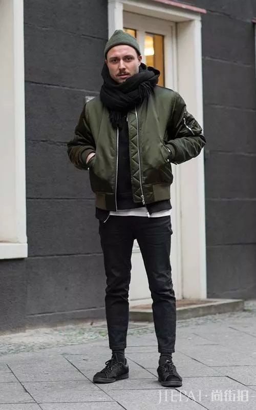 男生秋冬搭配，一定要带点"绿”