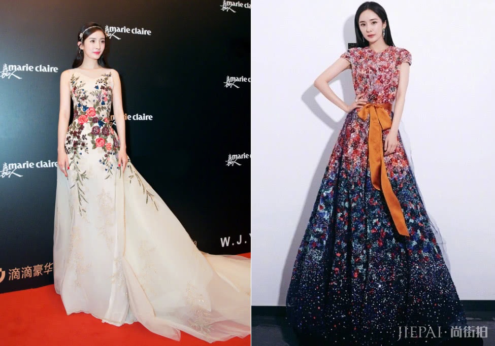 杨幂穿鱼鳞裙美成了美人鱼，优雅极了