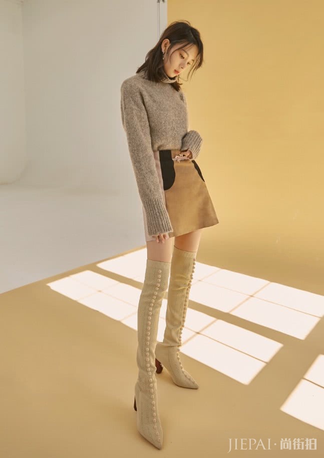 陈瑶穿过膝长靴就要选“溶豆靴”！