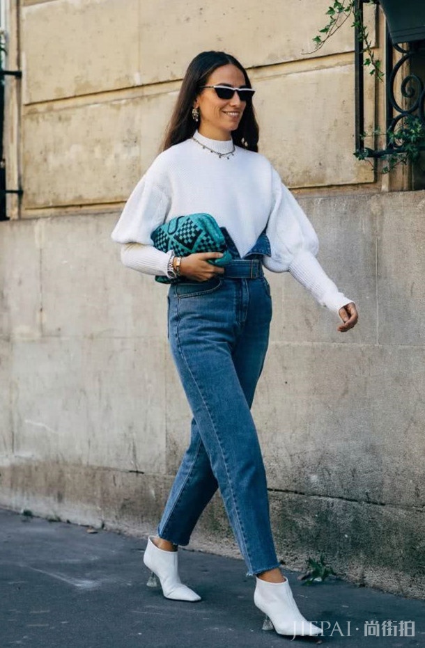 毛衣+牛仔裤，甜美又chic，带你演绎青春学院风