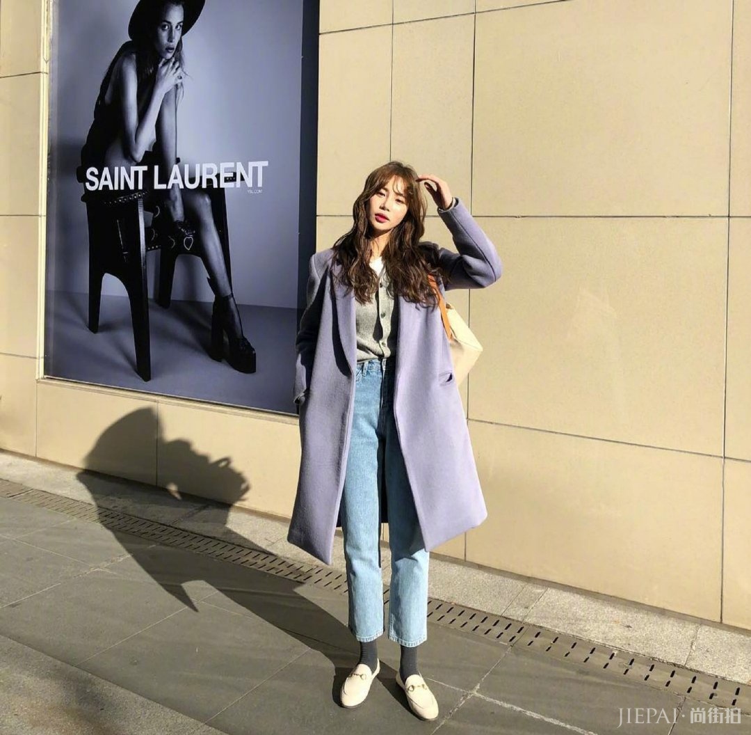 2019年这样穿大衣阔腿裤气质时髦极了！