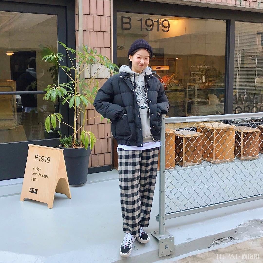 韩国妹子显瘦保暖的10款冬季棉服穿搭!