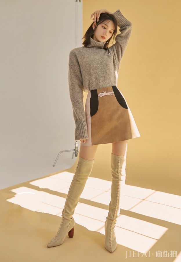 陈瑶穿过膝长靴就要选“溶豆靴”！