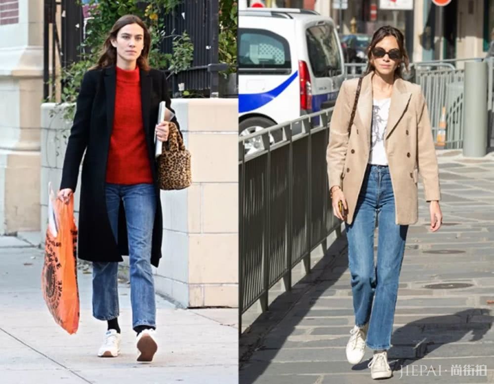 大衣羽绒服里面一件黑色打底衫全搞定