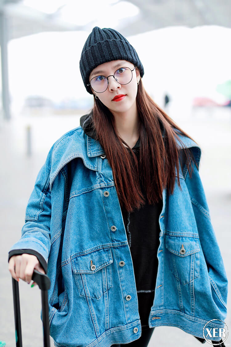 宋妍霏1米8大长腿,穿条打底裤就敢出门!