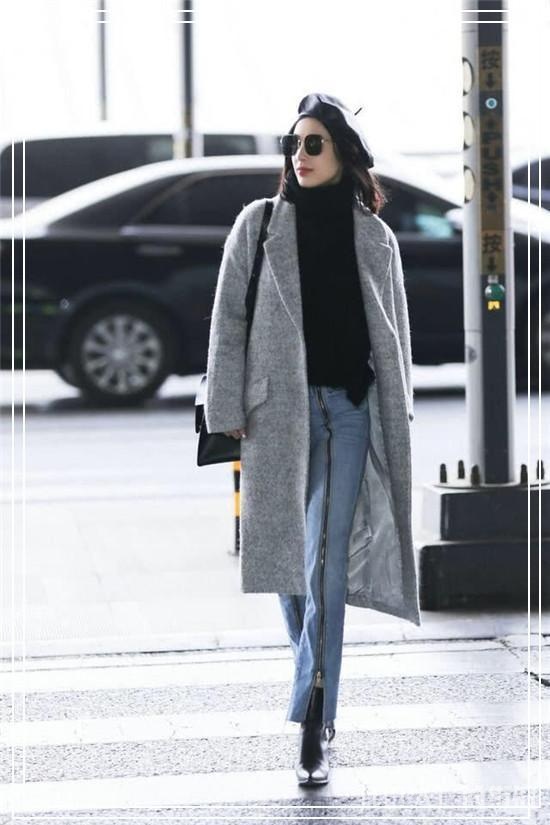 机场保暖只服黄圣依，雷锋帽配大棉袄+“狗熊鞋”