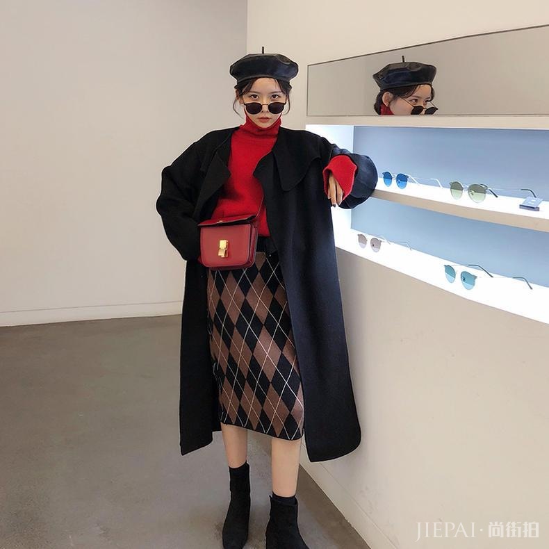 通勤韩版毛呢大衣穿搭,保暖时尚!
