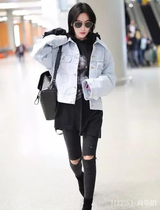 张馨予穿衣风格变了，短发清新帅气