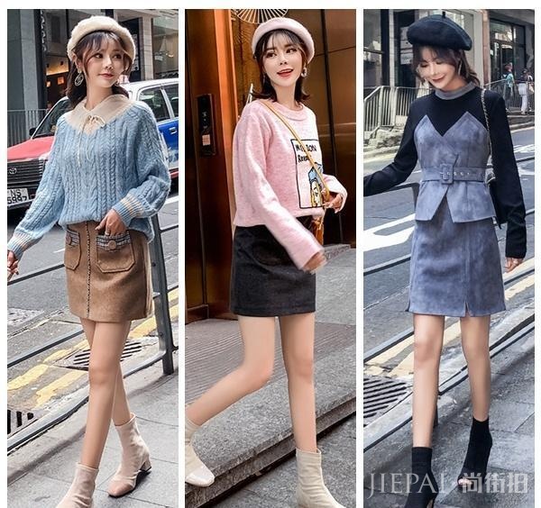 毛衣+短裙155穿出165既视感,简单又舒适