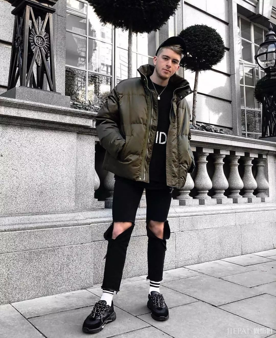 男生秋冬搭配，一定要带点"绿”