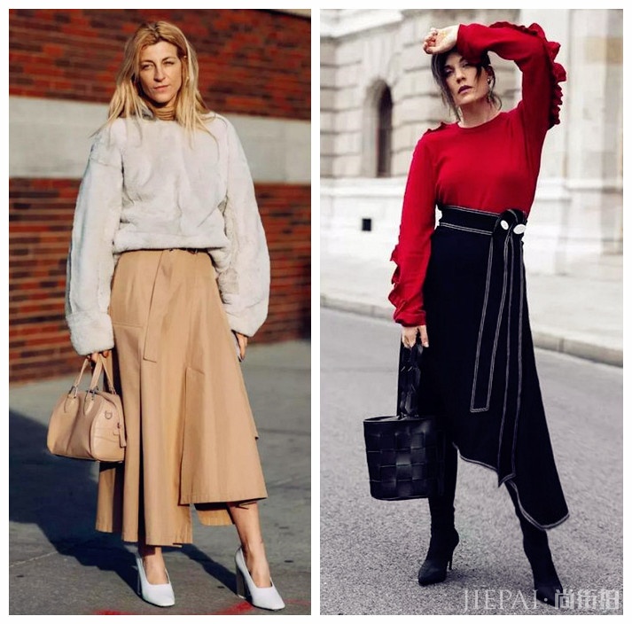 毛衣搭这四款半身裙,演绎秋冬时髦慵懒风