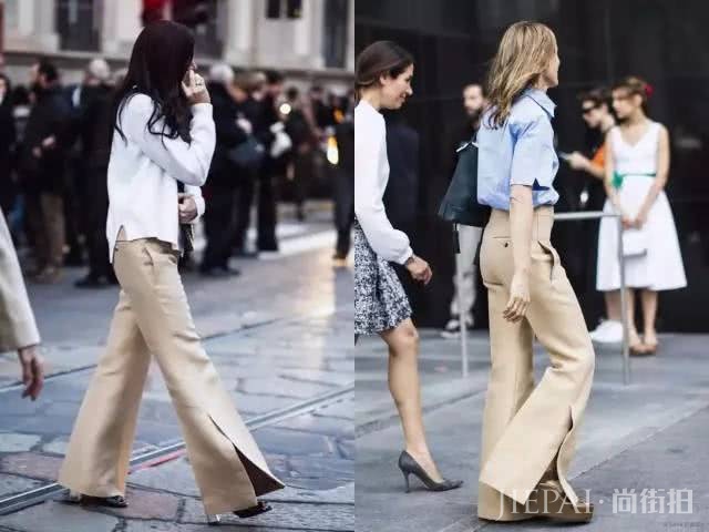 阔腿裤对不住,春天我更爱这条开衩裤