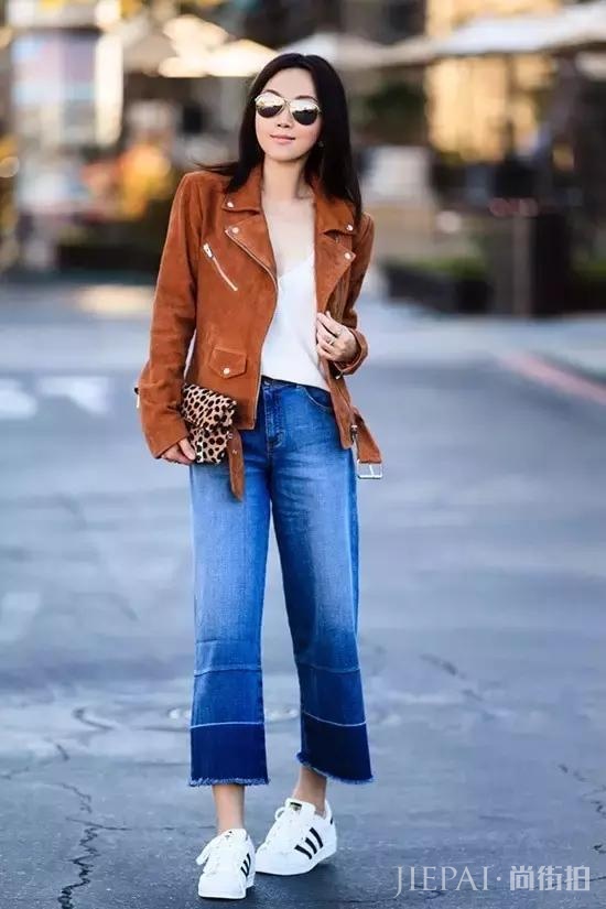 九分裤搭配运动鞋，时尚百搭又耐看！