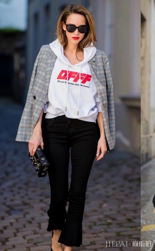早春卫衣这样混搭，时尚又风情万种