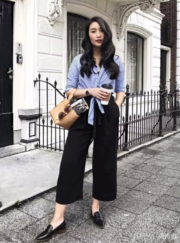 衬衫+阔腿裤,在春季提升你的高级时尚感
