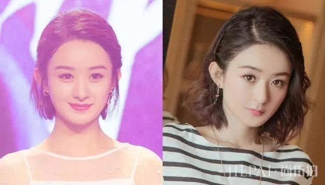 赵丽颖圆脸适合的发型,秒变小v脸
