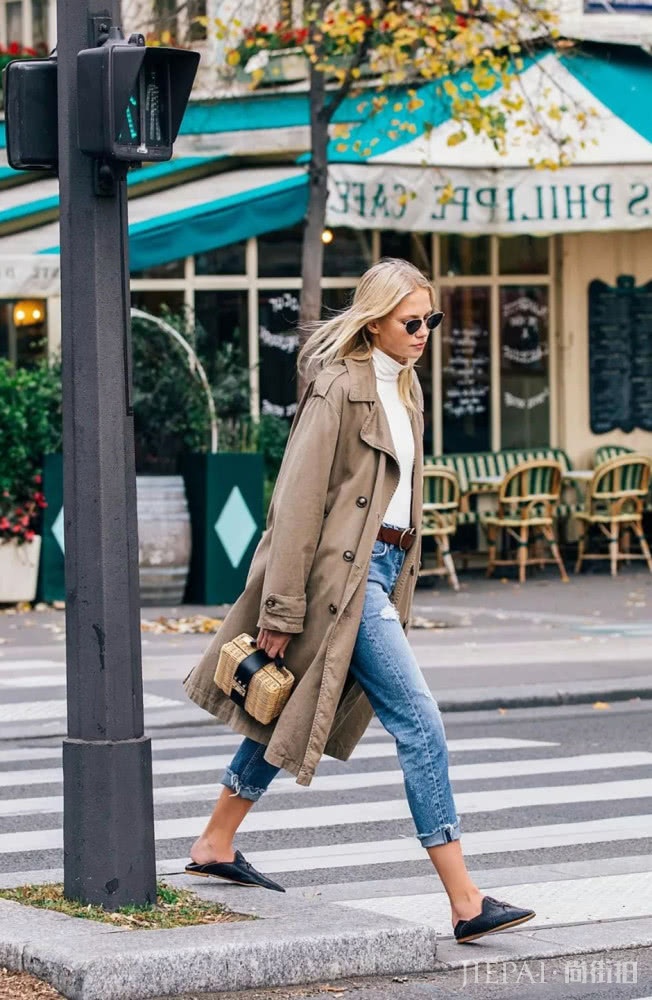 风衣搭配基础款牛仔裤,让你在这个春季气场全开