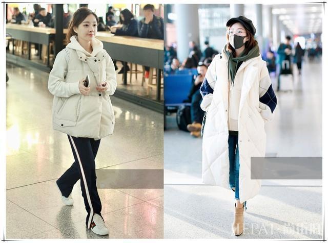冯提莫终于敢穿长款羽绒服走机场了！