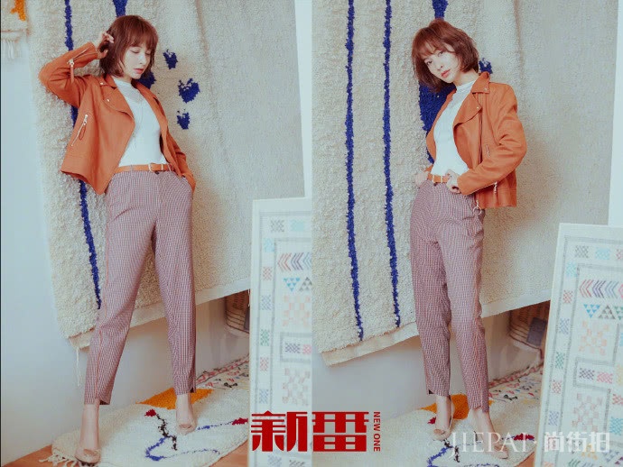 吴昕穿毛衣配夹子发饰，少女感十足