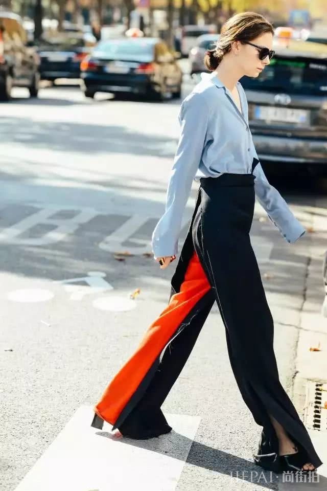 阔腿裤对不住,春天我更爱这条开衩裤