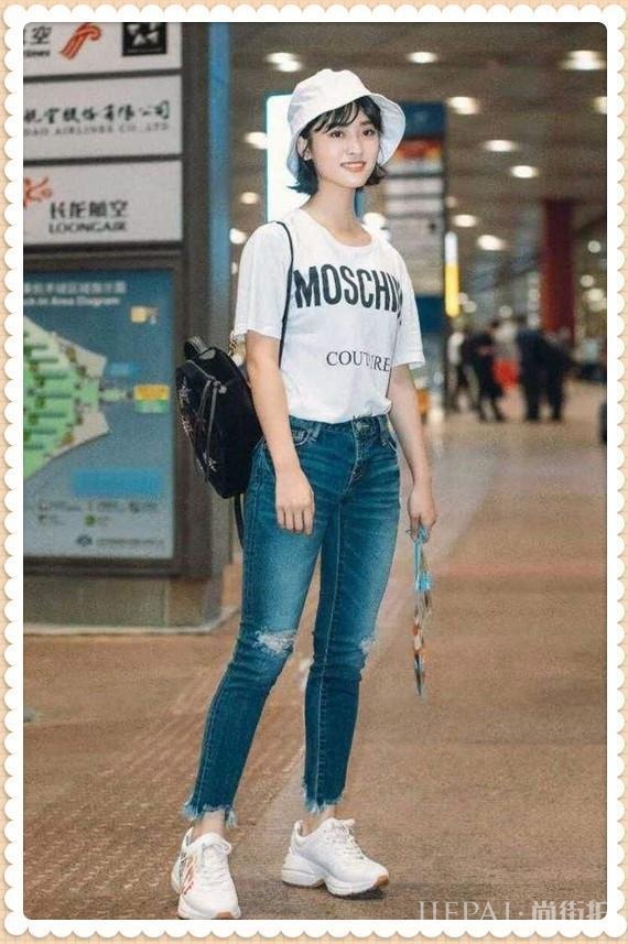 沈月高腰裤上身凹出两米腿,这效果绝了!