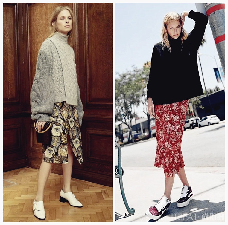 毛衣搭这四款半身裙,演绎秋冬时髦慵懒风