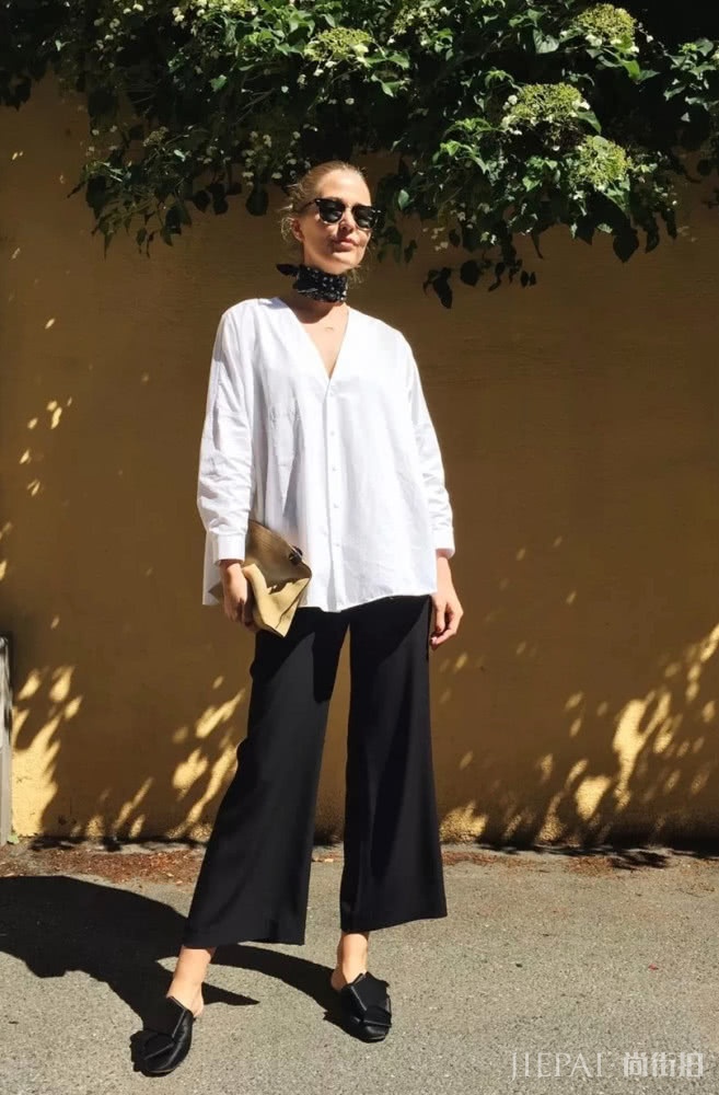 衬衫+阔腿裤,在春季提升你的高级时尚感