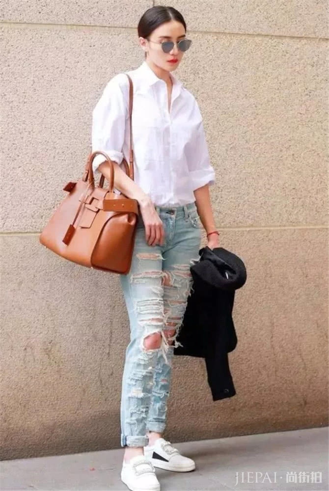 2019春季职场穿搭法则:衬衫+牛仔裤搭起来好喜欢