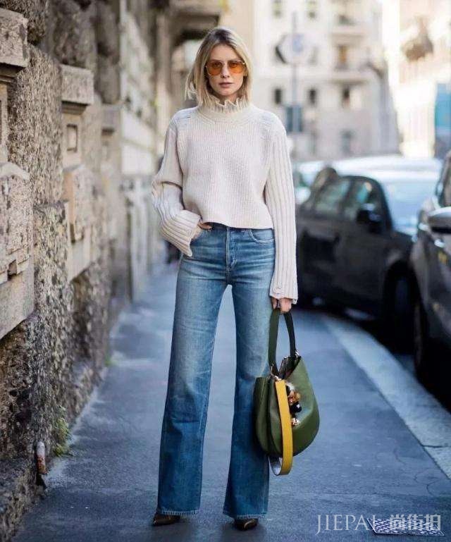 基础款牛仔阔腿裤穿不腻,春季这七款单品显高更显气质
