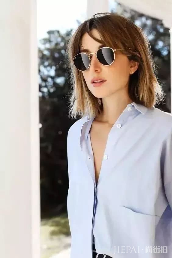 衬衫+阔腿裤，法式chic风情