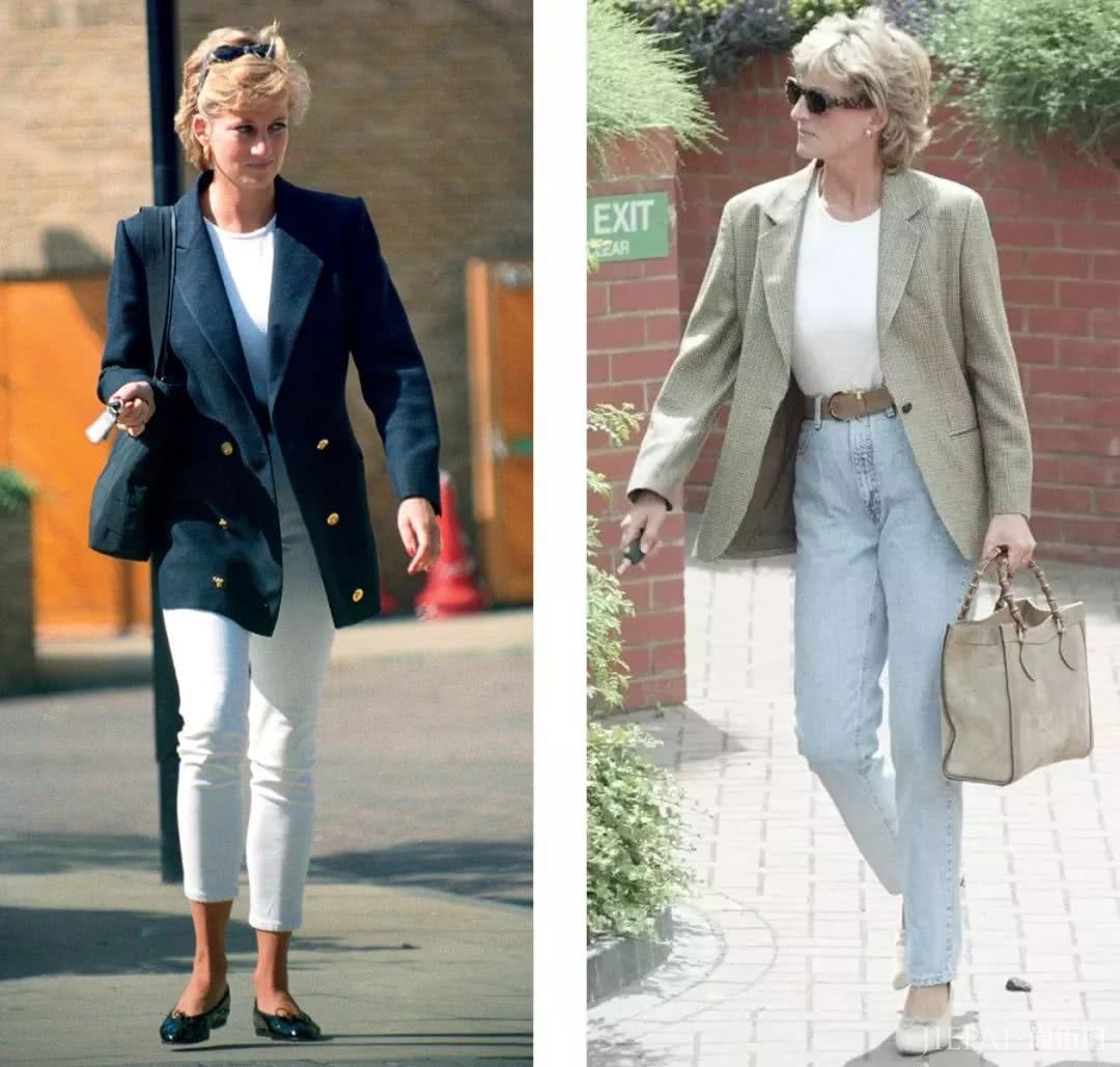 欧美街拍 西装牛仔裤这样穿不能再好看