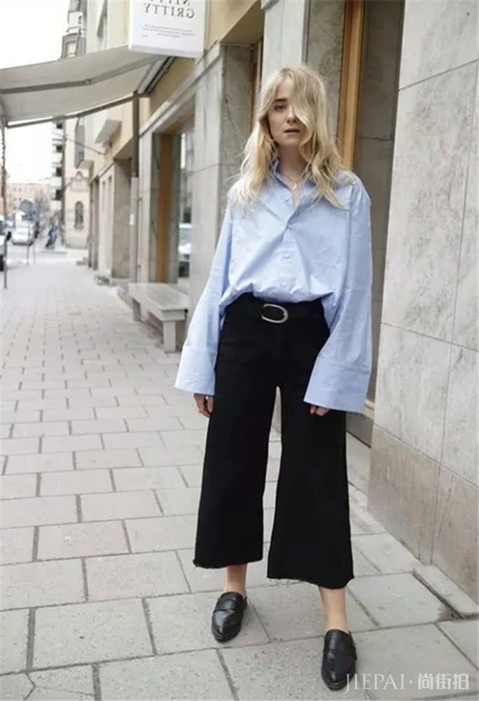 春季让黑色阔腿裤来帮你瘦身，让你无惧身材问题