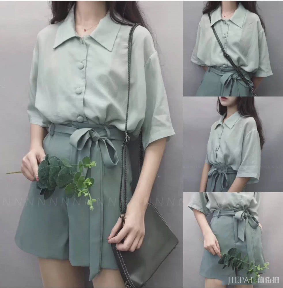 橄榄绿搭配最近火的有点快！T恤裙子都火了，小姐姐肤白气质如雪