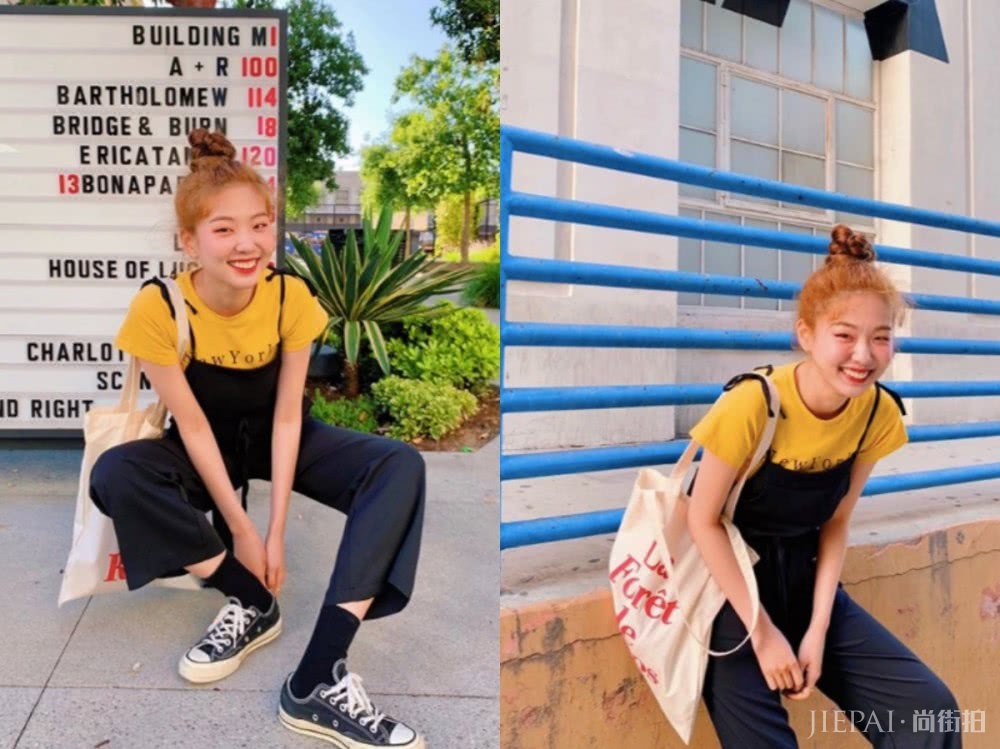 这个韩国女生太会穿衣,自带少女减龄感美的刚刚好