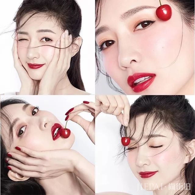 江疏影组图1.jpg 这个季节抹上樱桃红唇+樱桃妆容,让你气质爆表,甜美还显小!