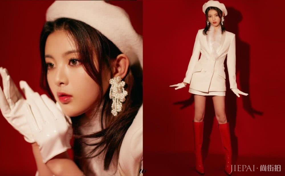 杨超越穿紫色纱裙少女感十足,配蝴蝶结美成真人芭比
