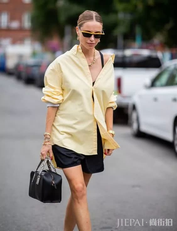 衬衫这样穿,显瘦又好看