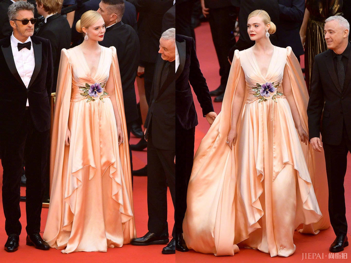 惊艳戛纳的“发光女孩”,红唇披风,大气唯美