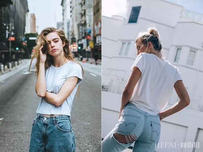 T恤搭配阔腿裤,2019最省事的时尚套路