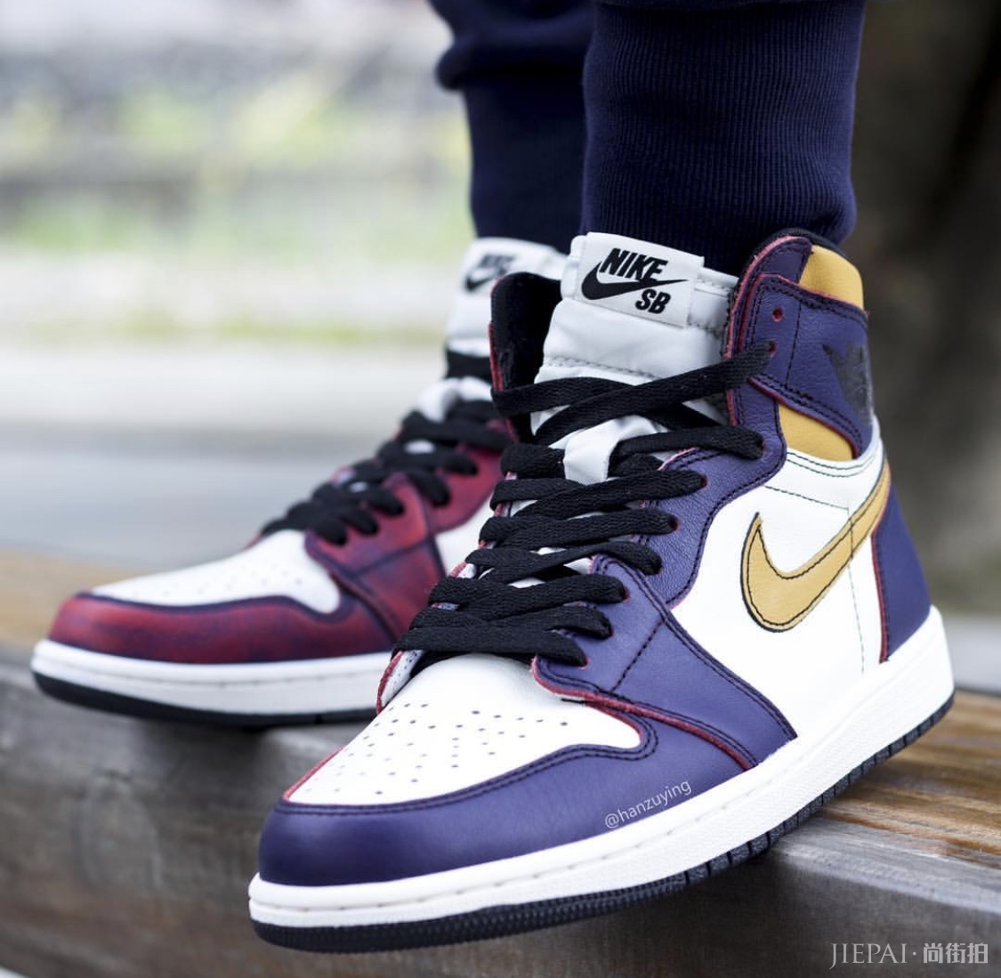 就等发售了!Air Jordan 1 OG x Nike SB “Lakers”上脚细节大赏!