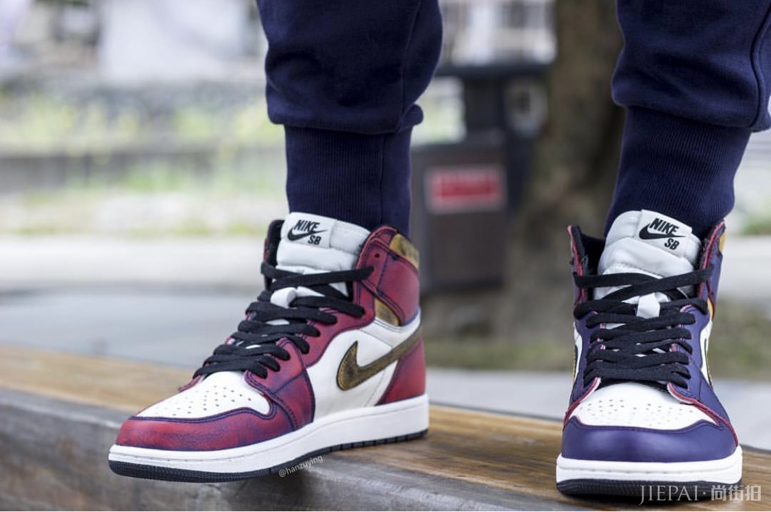 就等发售了!Air Jordan 1 OG x Nike SB “Lakers”上脚细节大赏!