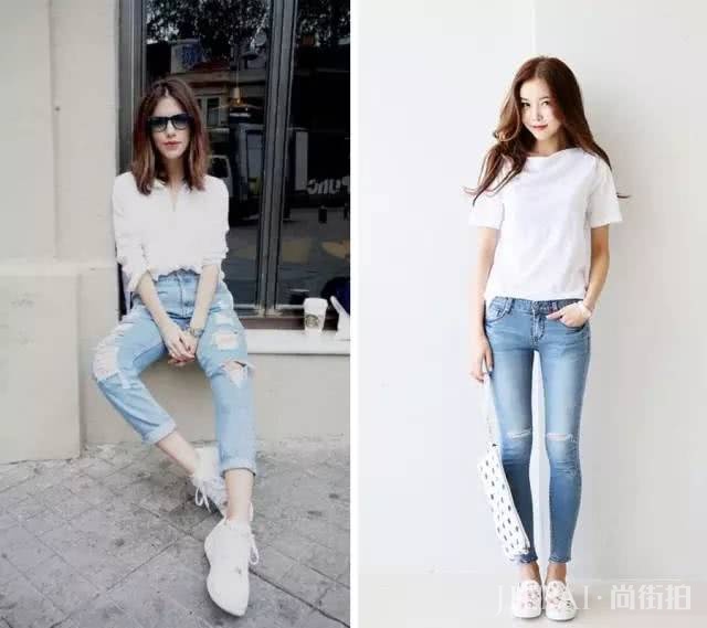 白T恤+小白鞋，搭配起来这么好看！