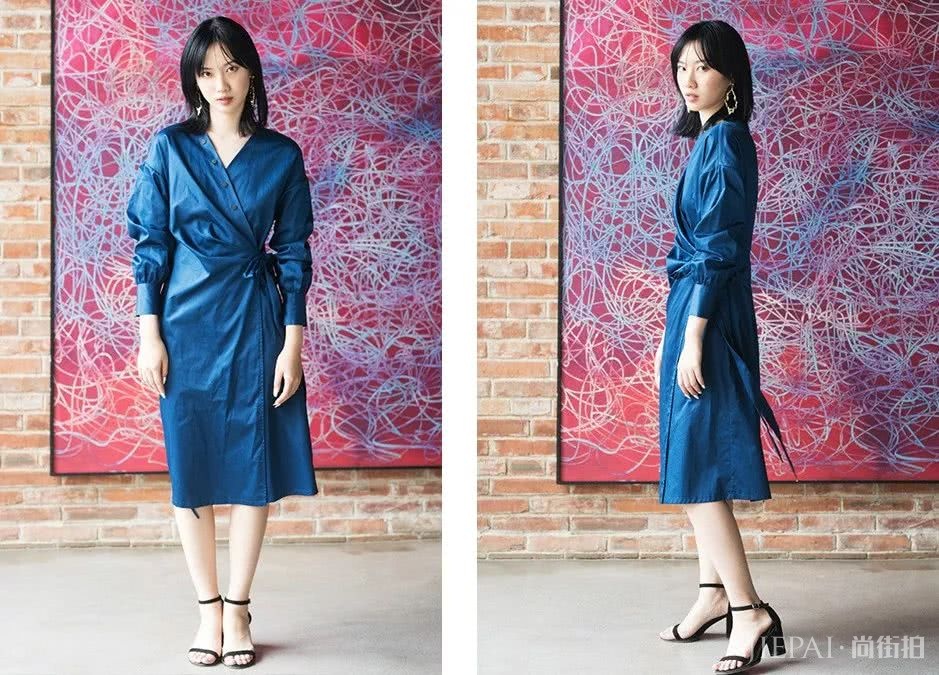 衬衫搭配大裙摆显高还显瘦,气质满分